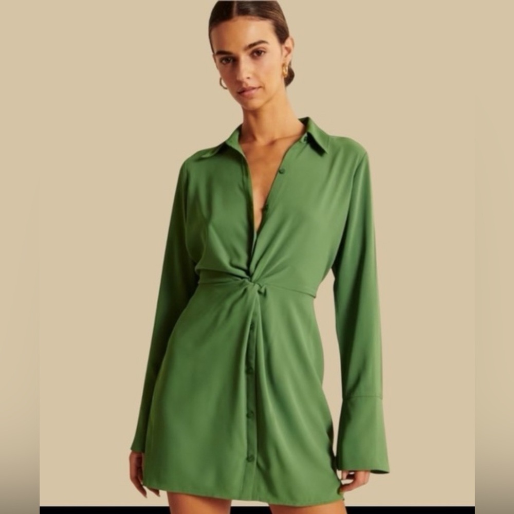 Abercrombie & Fitch Olive Knot Front Blouse